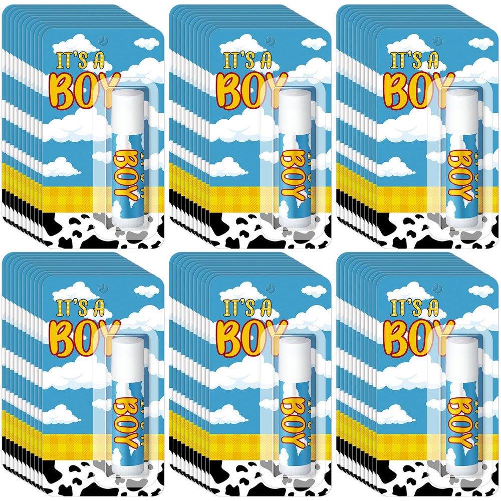30 Pack It's a Boy Story Baby Shower Games Prizes Party Gifts Bulk Cow Lip Balms Favors for Winners Adults Guests Gender Reveal Favors Decorations Baby Shower Souvenirs Gift Bags Stuffers