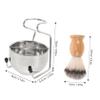 SAFIGLE Shaving Bowl Men Stainless Steel Grooming Kit Holder and Soft Bristles Complete Wet Shaving Accessories for Comfortable Elegant Packaging view 2