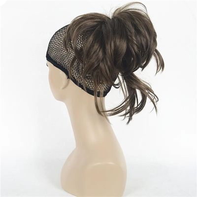 12 Inch Adjustable Messy Style Ponytailtail Hair Extension Synthetic Hair-Piece With Jaw Claw 10 med. golden brown 12INCHES