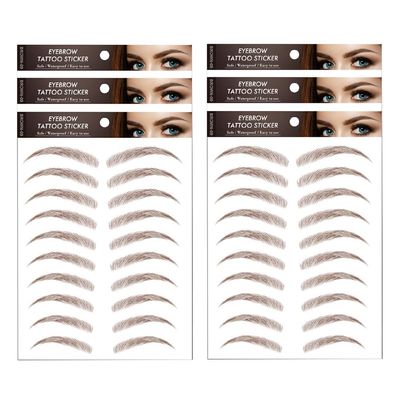 6 Sheets Eyebrow Tattoo Stickers Eyebrow Stencil Sticker Waterproof Eyebrow Transfers Stickers Grooming Shaping Fake Eyebrow Sticker for Women and Girls Makeup