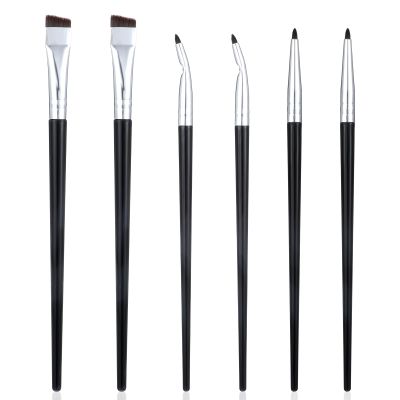 6 PCS Thin Eyeliner Brush Set, Fine Angled Eyeliner Brushes Angled Eye Liner Brush Ultra Fine Bent Makeup Brushes Pointed Round Eye Liner Makeup Tool for Women Girls Beauty Cosmetic