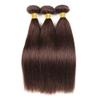 10/10/10 inch Color 4 Brown Straight Bundles Human Hair Dark Brown Human Hair Bundles Brazilian Unprocessed Virgin Weave No Tangle Hair Extensions For Black Women view 4