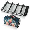 AGHESOTH Abstract Flower Pattern Toiletry Bag Water Proof Travel Makeup Case Large Capacity 4 in 1 Foldable Cosmetics Storage for Women Men Removable Zipper Clear PVC Pockets view 1
