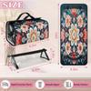 AGHESOTH Abstract Flower Pattern Toiletry Bag Water Proof Travel Makeup Case Large Capacity 4 in 1 Foldable Cosmetics Storage for Women Men Removable Zipper Clear PVC Pockets view 3