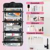 AGHESOTH Abstract Flower Pattern Toiletry Bag Water Proof Travel Makeup Case Large Capacity 4 in 1 Foldable Cosmetics Storage for Women Men Removable Zipper Clear PVC Pockets view 4