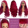 Ubetta 99j Burgundy Lace Front Wigs Human Hair Body Wave 13x6 Lace Front Wigs Human Hair, 26 Inch Glueless Wig Human Hair Pre Plucked Red 99j Burgundy Lace Frontal Wigs for Black Women 180% Denstiy view 2