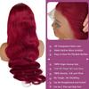 Ubetta 99j Burgundy Lace Front Wigs Human Hair Body Wave 13x6 Lace Front Wigs Human Hair, 26 Inch Glueless Wig Human Hair Pre Plucked Red 99j Burgundy Lace Frontal Wigs for Black Women 180% Denstiy view 4