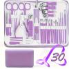 30-Piece Nail Clippers Set, Professional Manicure Kit with Stainless Steel Tools, Nail Care Kit with Pink Case, Pedicure Grooming Set for Men & Women, Valentines Day Gift(Gray) view 1