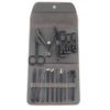 16-Piece Manicure Pedicure Kit, Nail Clippers Set with Nail Scissors, Nail File & Grooming Tools, Stainless Steel Tools in Grey PU Leather Case, Complete Nail Care Set view 3