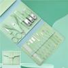16-Piece Manicure Pedicure Kit, Green Stainless Steel Nail Clipper Set with Ergonomic Handles, Nail Scissors, Pliers, Foot Repair Tools, Complete Grooming Kit view 2