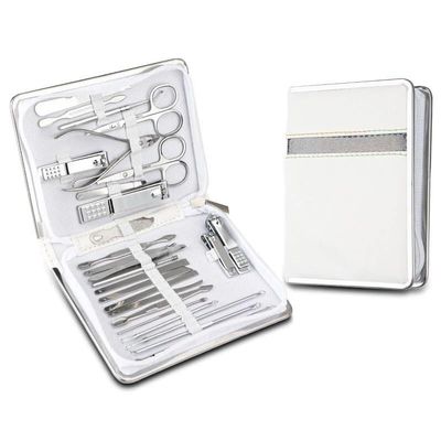 26-Piece Stainless Steel Nail Clippers Set, Household Manicure & Pedicure Grooming Kit with Travel Case, Complete Nail Care Tools for Hands, Feet & Facial Care, Portable &(Blue)