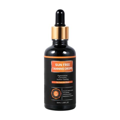 Natural Organic Self-Tanning Drops for Face -15- Carrot Seed Oil, Jojoba & DHA Bronzing Drops | Hydrating, Vegan Tanning Serum with Beetroot & Turmeric | Gentle Face Tanner for Sunless Glow