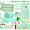 Christmas Gifts for Women, 33 Pcs Tea Tree Collagen Face Sheet Mask, Skin Care Gift, Self Care Kit Spa Gift Baskets, Necklace, Lip Gloss, Bath and Body Set, Face Serum, Mother Day, Birthday Present view 2