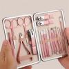 18-Piece Nail Clippers Set, Professional Manicure & Pedicure Kit with Pink Case, Stainless Steel Travel Grooming Tools, Anti-Splash Nail Clippers, Personal Care Set for Men & Women view 4