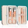 7-Piece Portable Stainless Steel Nail Clippers Set, Travel Manicure & Pedicure Kit, Ear Cleaning Tools, Personal Care Set with Gold Synthetic Leather Case(Gold) view 2