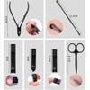 24-Piece Black Nail Clippers Set for Men, Complete Nail Care Kit with Pedicure Tools, Acne Needles, Special Pedicure Knife, High Carbon Steel Manicure Tools for Home Use view 4
