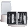11-Piece Nail Clippers Set with Luxury Metal Box, Stainless Steel Manicure Pedicure Grooming Kit for Travel or Home Use, Professional Hand, Foot & Facial Care Tools, Silver(Silver) view 1