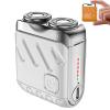Portable Rotary Dual Ring Electric Shaver,New Model Mini Dual-Head Electric Shaver,Mini Razor for Men,for Travel & Daily Use (White) view 1