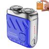 Portable Rotary Dual Ring Electric Shaver,New Model Mini Dual-Head Electric Shaver,Mini Razor for Men,for Travel & Daily Use (Blue) view 1