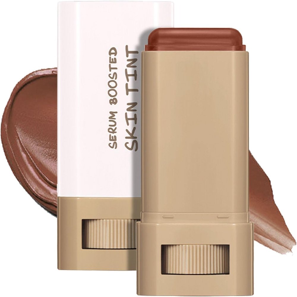 Beauty Balm Serum Boosted Skin Tint, Solid Tinted Moisturizing Serum Contour Stick Foundation Face Stick for Women, Brightens, Hydrates, Natural Finish Makeup (02#)