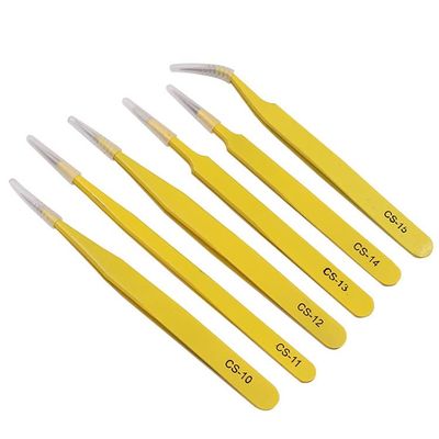 6PCS /Set Stainless Steel Tweezers Set for Electronics Phone Repairing Tool Eyebrow/Eyelash Tweezers (D 6pcs)