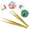 6PCS /Set Stainless Steel Tweezers Set for Electronics Phone Repairing Tool Eyebrow/Eyelash Tweezers (D 6pcs) view 4