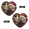 HJTRW Travel Makeup Mirror for Women Double-Sided 1X/2X Magnifying Foldable Cosmetic Mirror Portable Pocket Mirror Christmas Cat Vanity Mirror Compact Beauty Mirror for Pocket Purse Clutch view 2