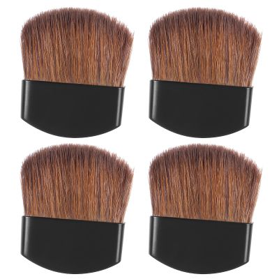 4Pcs Mini Powder Blush Brush, Small Makeup Brush Facial Makeup Brushes Travel Mini Multi-functional Loose Powder and Blush Brushes Travel Portable Soft Hair Make up Tools for Cheeks