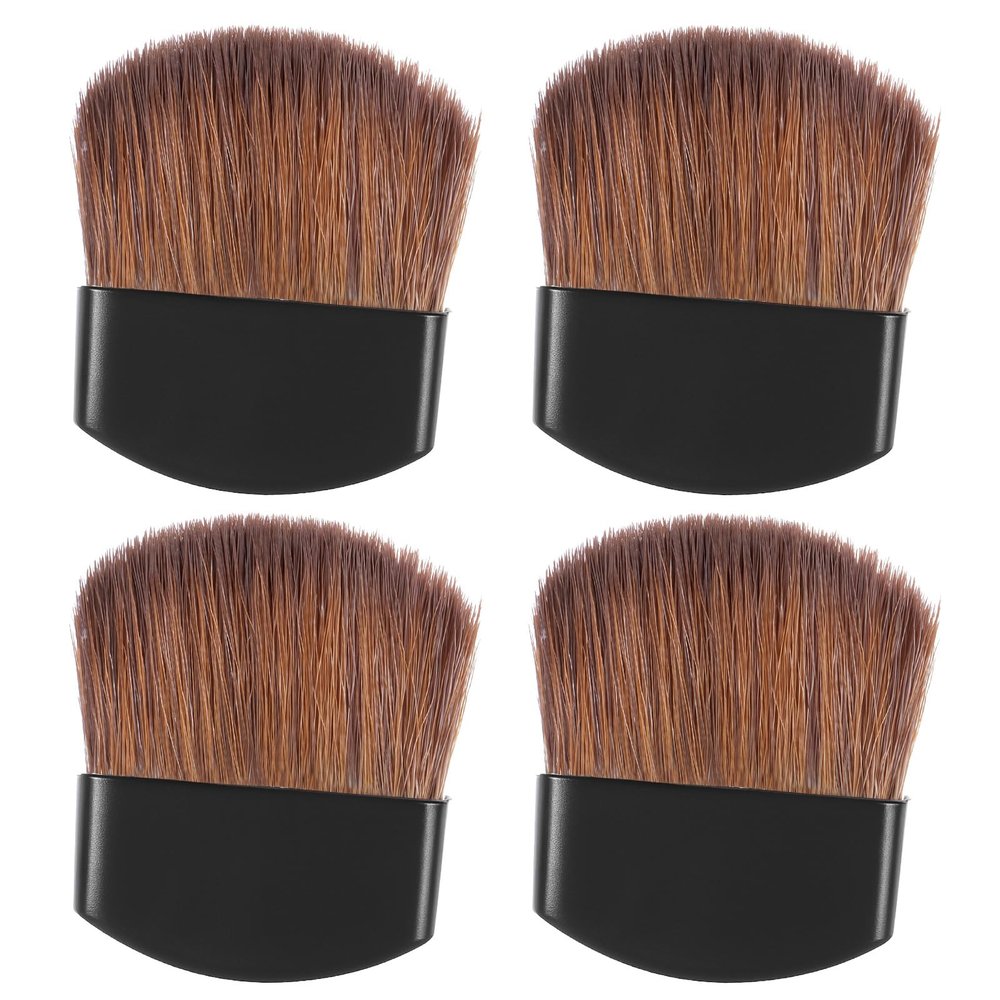 4Pcs Mini Powder Blush Brush, Small Makeup Brush Facial Makeup Brushes Travel Mini Multi-functional Loose Powder and Blush Brushes Travel Portable Soft Hair Make up Tools for Cheeks