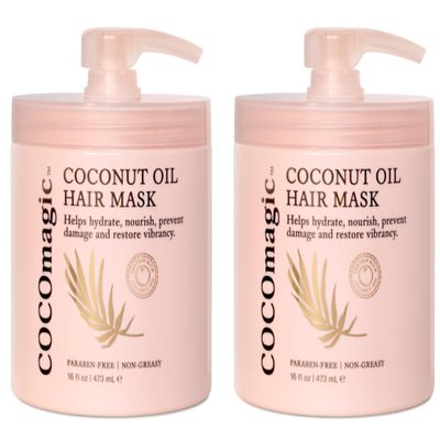 Cocomagic Coconut Oil Hair Mask - Repairs Damage, Prevents Frizz, Restores & Adds Shine | Protein Rich & Extra Hydrating | Paraben Free, Cruelty Free, Made in USA (16 Fl Oz, 2 Pack)