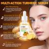 3PCS Turmeric Soap & Serum Set - Turmeric Face Serum + 2 Turmeric Soap Bars with Vitamin C & E - Deep Cleanses Pores, Reduces Acne, Controls Oil, Soothes Skin - Hydrating Facial Kit for All Skins view 4