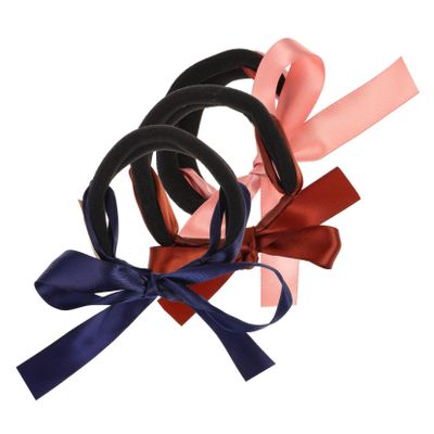 Beatifufu 3pcs Hair Bun Maker with Bowknot Design Stylish Hair Donut Roll Rings for Effortless Chignon and Updo Styles for Parties and Everyday Wear Pink Coffee Navy