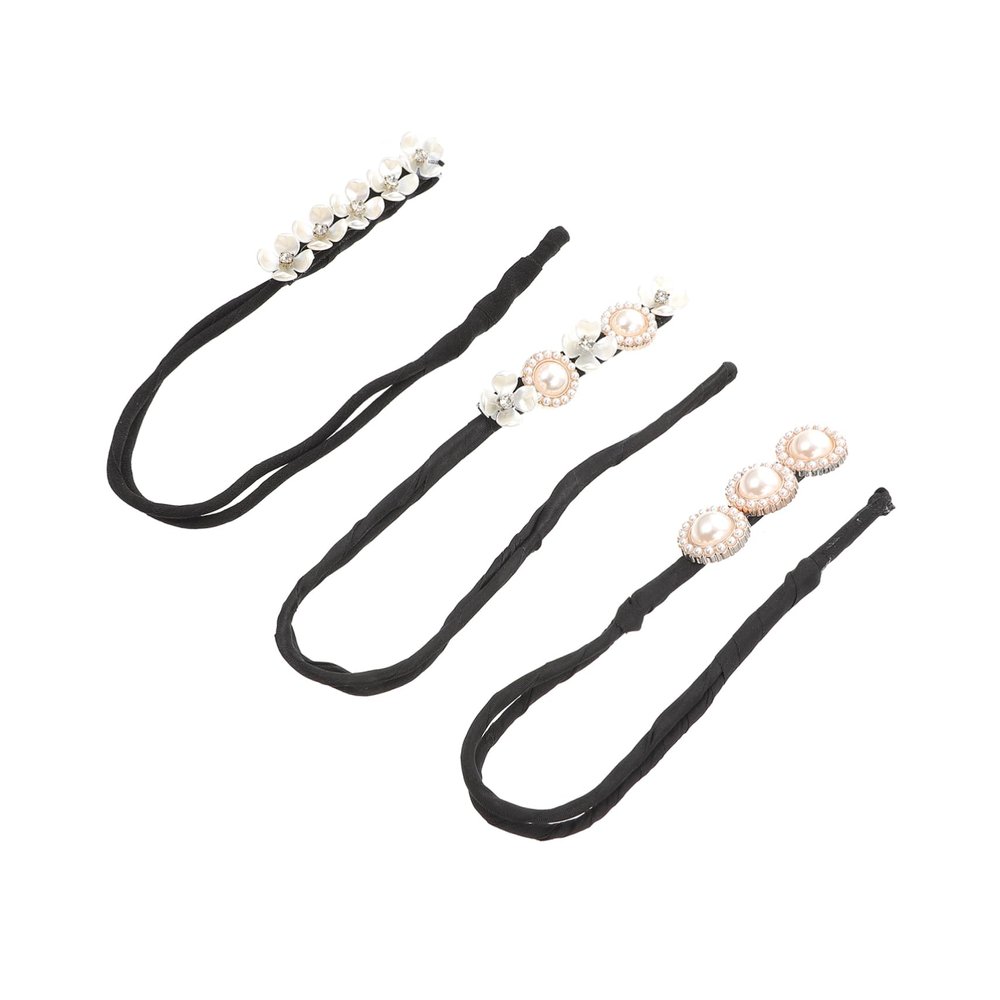 Beaupretty 3pcs Pearl Hair Band for Women Girls Diy Bun Maker Styling Accessory Clip