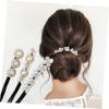 Beaupretty 3pcs Pearl Hair Band for Women Girls Diy Bun Maker Styling Accessory Clip view 3