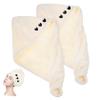 Beaupretty 2pcs Quick-Drying Hair Wraps for Women Fleece Hair Towels Button Design for Bath and Shower Use view 1