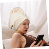 Beaupretty 2pcs Quick-Drying Hair Wraps for Women Fleece Hair Towels Button Design for Bath and Shower Use view 2