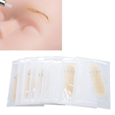 20PCS Light Skin Color Transfer Eyebrow Skin Sticker, Practice Makeup Eyebrow Stencil Stickers for Beauty Salon, Suitable for Real and Practice Heads