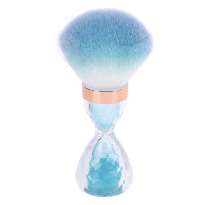 Asixxsix Nail Dust Brush, Soft Art Dust Powder Remover Brush with Ergonomic Handle for Makeup and Nail Dusting, Suitable for Acrylic Application and Shine (Pink) (Blue)