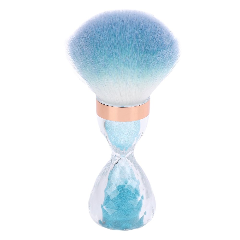 Asixxsix Nail Dust Brush, Soft Art Dust Powder Remover Brush with Ergonomic Handle for Makeup and Nail Dusting, Suitable for Acrylic Application and Shine (Pink) (Blue)