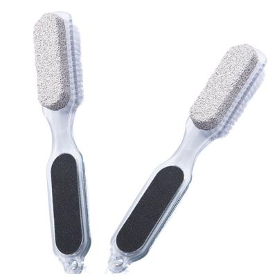 PLAFOPE 2pcs Pumice Stone Foot Brush Callus Remover for Feet Exfoliation Nail File