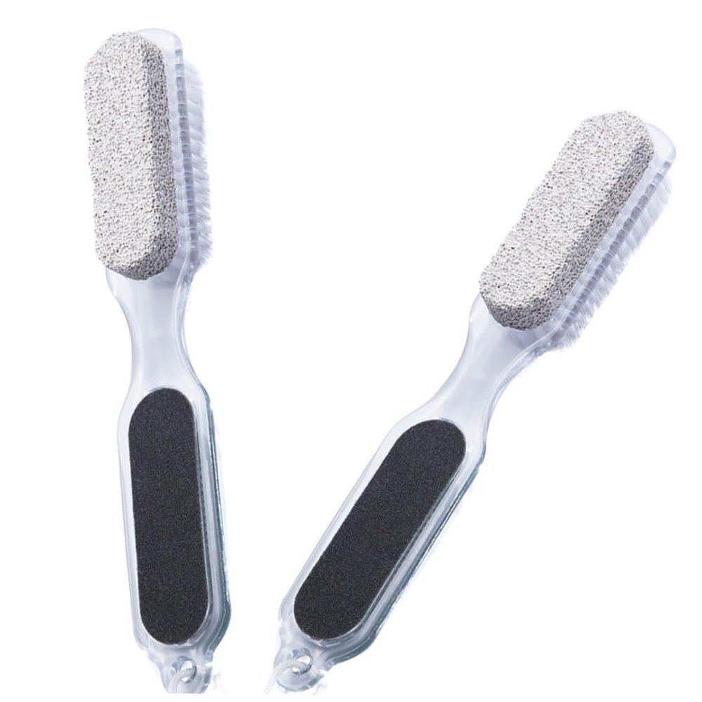 PLAFOPE 2pcs Pumice Stone Foot Brush Callus Remover for Feet Exfoliation Nail File