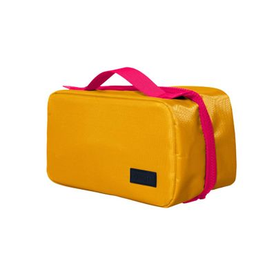 Cincha Toiletry Bag for Travel  Spill-Resistant Dopp Kit with Multiple Compartments, Opens Flat for Easy Access  Durable, Stylish Organizer for Men & Women (Marigold)