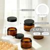 1oz Glass Jar with Lid,45 Pcs Amber Round Containers Cosmetic Glass Jars for Travel Body Scrub, Lotion, Body Butter, Bath Salts view 2