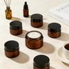 1oz Glass Jar with Lid,45 Pcs Amber Round Containers Cosmetic Glass Jars for Travel Body Scrub, Lotion, Body Butter, Bath Salts view 4