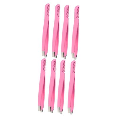 Beaupretty 8pcs Professional Eyebrow Clamps and Tweezers Brush Comb Ergonomic Stainless Steel Design for Precise Eyebrow Shaping and Hair Removal for Personal Professional Use
