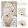 mifortune-e Hair Bun, Fluffy Synthetic Feather Hairpiece for Short Curly Hair Stylish Bun & Clip Accessory,for Daily Wear(White) view 1