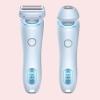 fxwtich Women Electric Shaver LED Display 2 in 1 Wet & Dry USB Rechargeable Waterproof Portable Face Body Bikini Area Arm Leg Hair Removal Epilator Razor Trimmer Painless Hair Removal Removable Head view 3