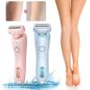 fxwtich Women Electric Shaver LED Display 2 in 1 Wet & Dry USB Rechargeable Waterproof Portable Face Body Bikini Area Arm Leg Hair Removal Epilator Razor Trimmer Painless Hair Removal Removable Head view 4