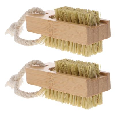 ERINGOGO 2pcs Wood Nail Art Brush Nail Scrubbing Brush Cleaning for Fingernails