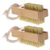 ERINGOGO 2pcs Wood Nail Art Brush Nail Scrubbing Brush Cleaning for Fingernails view 1